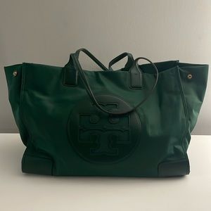 Tory Burch Ella Tote Bag large dark green